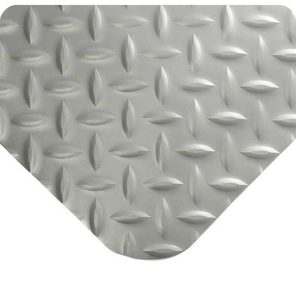 Wearwell Antifatigue Mat, 5 ft. L x 3 ft. W, 15/16" Thickness, Diamond Plate, Gray - 414