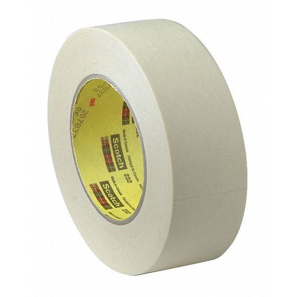 3M Painter's Tape, 12 mm W x 55 m L, 6.3 mil Thick, Tan, Rubber Adhesive - 232