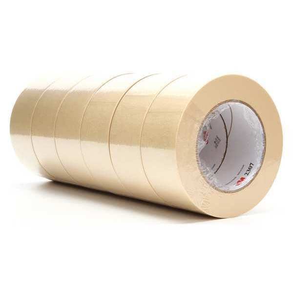 3M Masking Tape, 48 mm W x 55 m L, 5.2 mil Thick, Tan, Rubber Adhesive, 24 PK - 2307