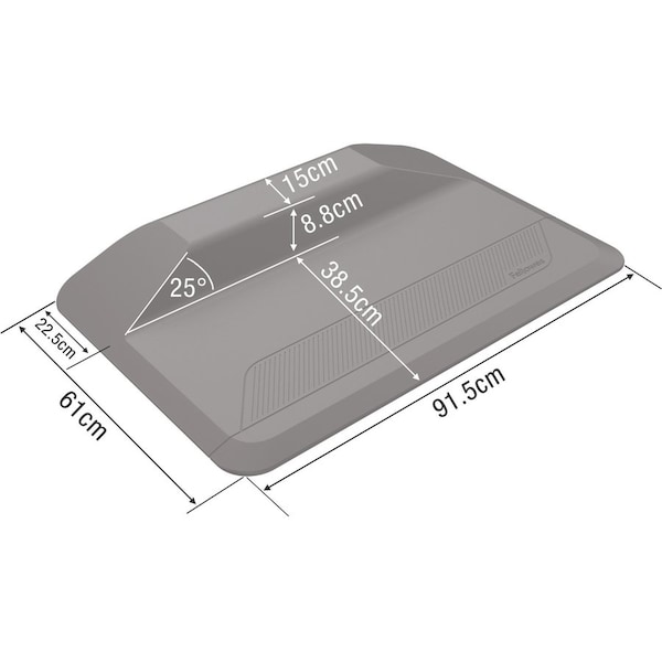 Fellowes Antifatigue Mat, 23.5 in L x 35.75 in W, .50 in Thickness, Black - FEL8707102