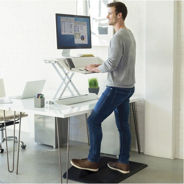 Fellowes Antifatigue Mat, 23.5 in L x 35.75 in W, .50 in Thickness, Black - FEL8707102