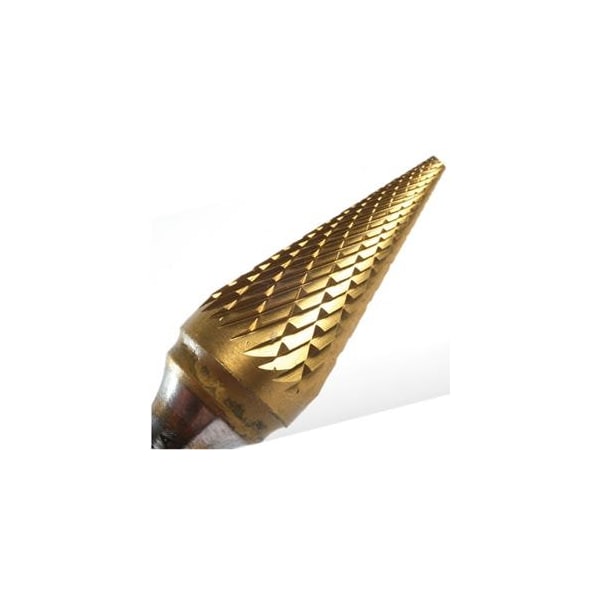 Champion Cutting Tool Cone Shaped Carbide Bur for Narrow Contours / Surface Machining Unctd, 3/8in Cut Dia, 5/8in LOC - CHA USM4
