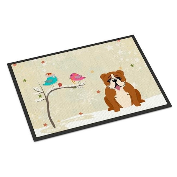 Carolines Treasures Carolines Treasures BB2592MAT Christmas Presents Between Friends English Bulldog Red White Indoor or Outdoor Mat; 18 x 0.25 x 27 in. - BB2592MAT