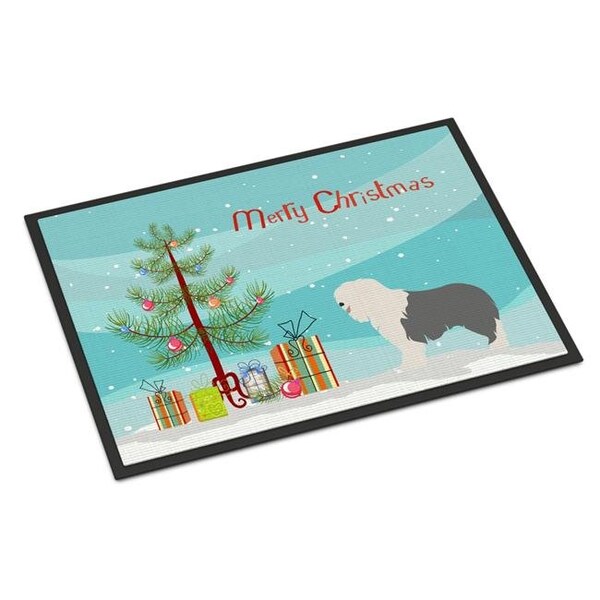 Carolines Treasures Carolines Treasures BB8466MAT Old English Sheepdog Christmas Indoor or Outdoor Mat - 18 x 27 in. - BB8466MAT