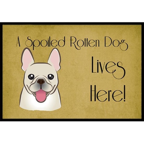 Carolines Treasures Carolines Treasures BB1486MAT French Bulldog Spoiled Dog Lives Here Indoor & Outdoor Mat; 18 x 27 in. - BB1486MAT