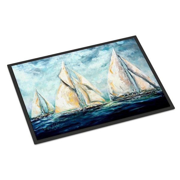 Carolines Treasures 24 x 36 in. The Last Mile Sail boats Indoor or Outdoor Mat - MW1283JMAT