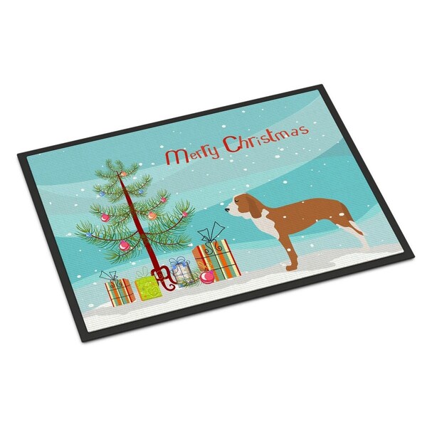 Carolines Treasures Spanish Hound Merry Christmas Tree Indoor or Outdoor Mat 18x27 - BB2909MAT