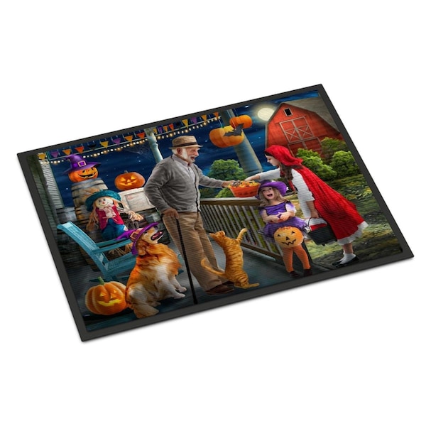 Jensendistributionservices 24 x 36 in. Halloween At Grandpas Golden Retriever Indoor or Outdoor Mat - MI1713635