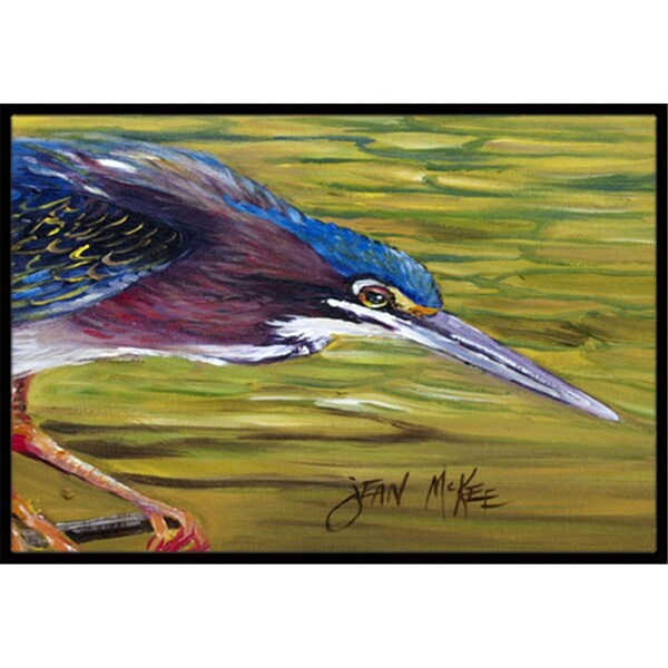 Carolines Treasures Green Heron Indoor and Outdoor Mat- 24 x 36 in. - JMK1016JMAT