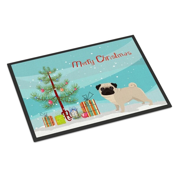 Carolines Treasures 24 x 36 in. Pug Christmas Tree Indoor or Outdoor Mat - CK3557JMAT