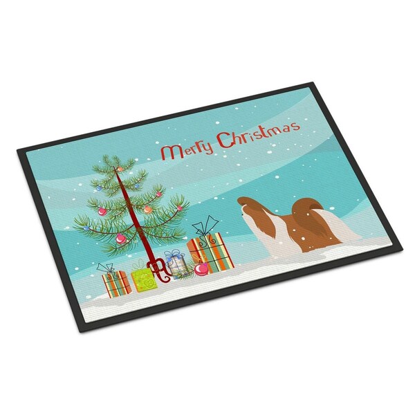 Carolines Treasures Shih Tzu Merry Christmas Tree Indoor or Outdoor Mat 18x27 - BB2964MAT