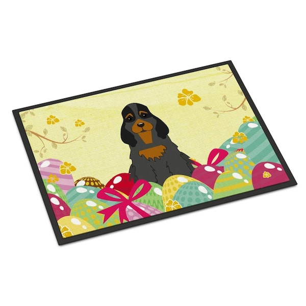 Carolines Treasures 18 x 27 in. Easter Eggs Cocker Spaniel Black Tan Indoor or Outdoor Mat - BB6093MAT