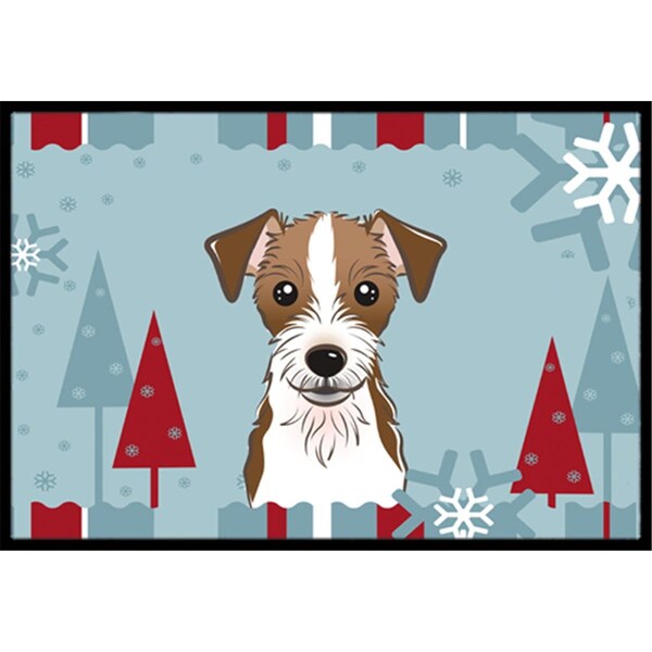 Carolines Treasures Winter Holiday Jack Russell Terrier Indoor and Outdoor Mat- 24 x 36 in. - BB1698JMAT