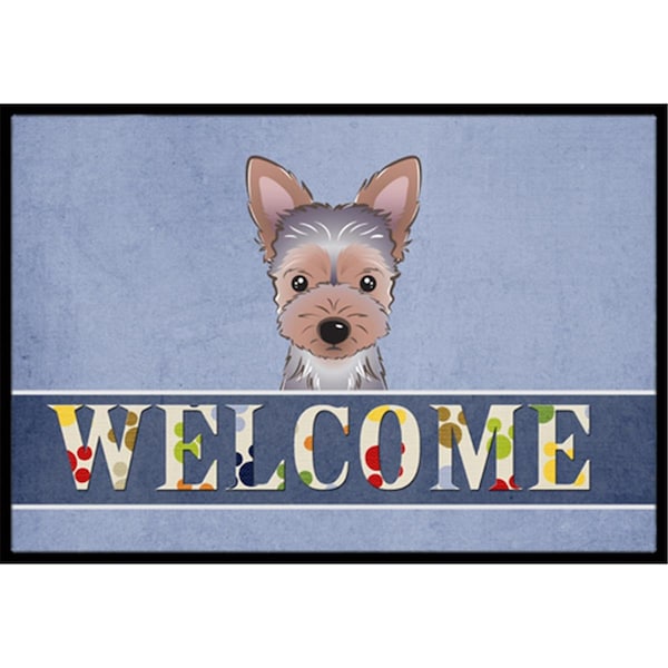 Carolines Treasures Yorkie Puppy Welcome Indoor and Outdoor Mat- 18 x 27 in. - BB1418MAT
