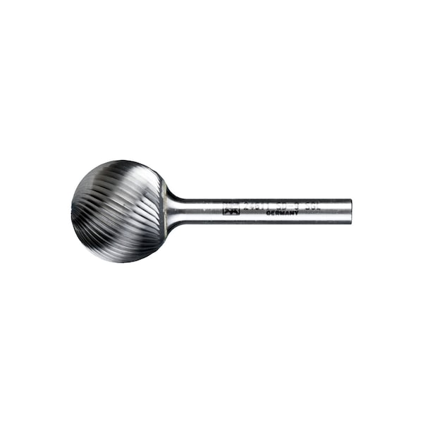 Pferd Carbide Bur - Ball Shape, SGL Cut - 1" x 15/16" x 1/4" Shank - SD-9 - 24611