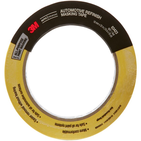 3M Automotive Refinish Masking Tape, 03423, 18 mm x 32 m, 24PK - 3423
