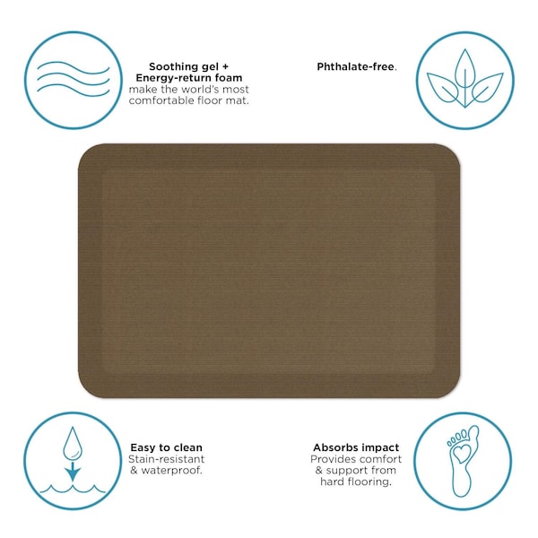 Gelpro Gel Pro 20 in. W X 30 in. L Khaki Polyurethane Foam Anti-Fatigue Mat - 108-23-2030-5-R