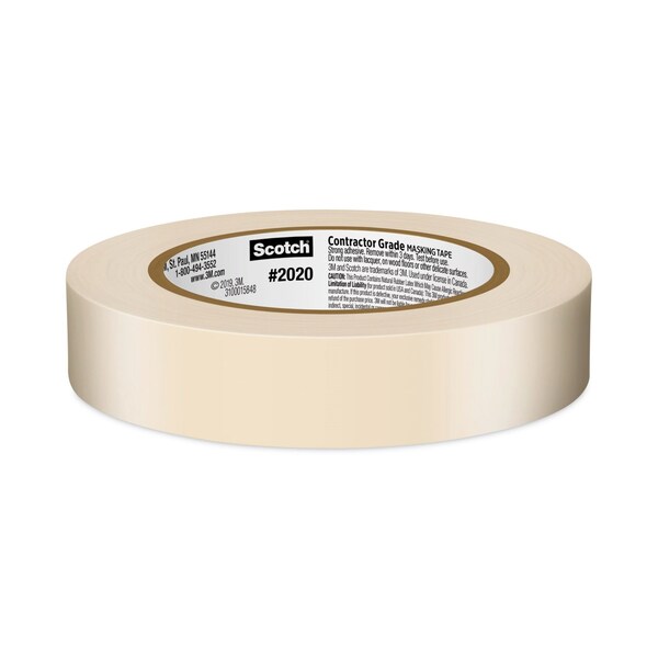 Scotch Commercial-Grade Masking Tape for Production Painting, 3in Core, 0.94in x 60 yds, Natural - 2020-1A-BK
