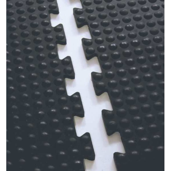 Crown Matting Technologies Interlocking Antifatigue Mat, Rubber, 28" W x 32" L, 1/2 in Thick - YF SC34BK