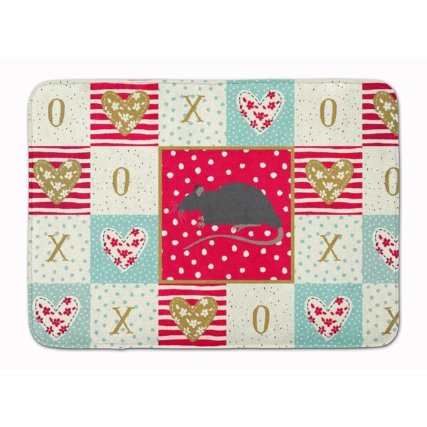 Carolines Treasures 19 x 27 in. Black Rat Love Machine Washable Memory Foam Mat - CK5456RUG