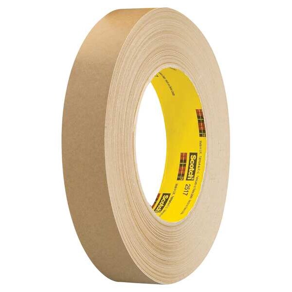 3M Splicing Tape, 48 mm W x 55m L, 6.5 mil Thick, Brown, Rubber Adhesive, 24 PK - 2517