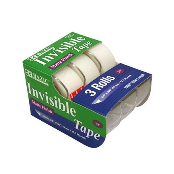 Bazic Products Bazic 3/4 X 500 Invisible Tape, 72Pk - 903