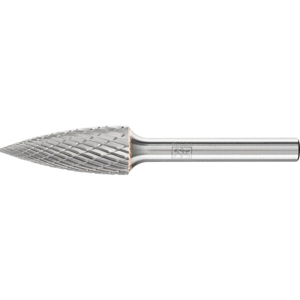 Pferd Carbide Bur - Tree (pointed end), ALU cut - 5/8" x 1" x 1/4" Shank - SG-6 - 25656