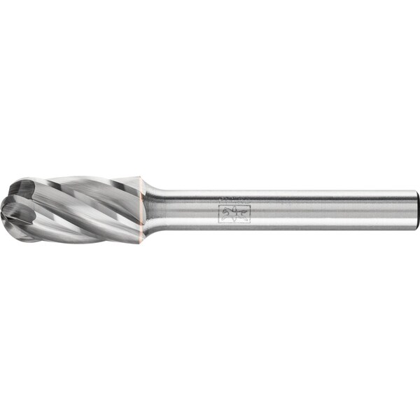 Pferd HICOAT Carbide Bur - Cylind. radius end - 3/8" x 3/4" x 1/4" shank - SC-3, HC-NFE Coating - 24433