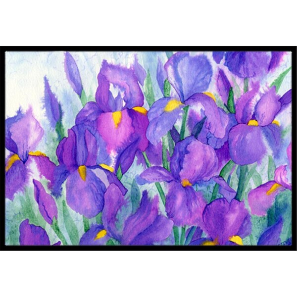 Jensendistributionservices Purple Iris Indoor or Outdoor Mat, 18 x 27 - MI2557596