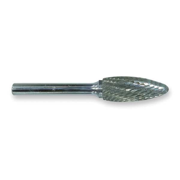 Widia Carbide Bur, Egg, 1/2 Cut Dia, dbl Cut - M41365