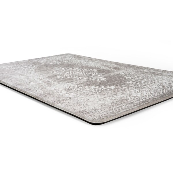 World Rug Gallery Antifatigue Mat, 30 in L x 18 in W, 0.47 in Thickness, Distressed, Gray - 811GRAY18X30