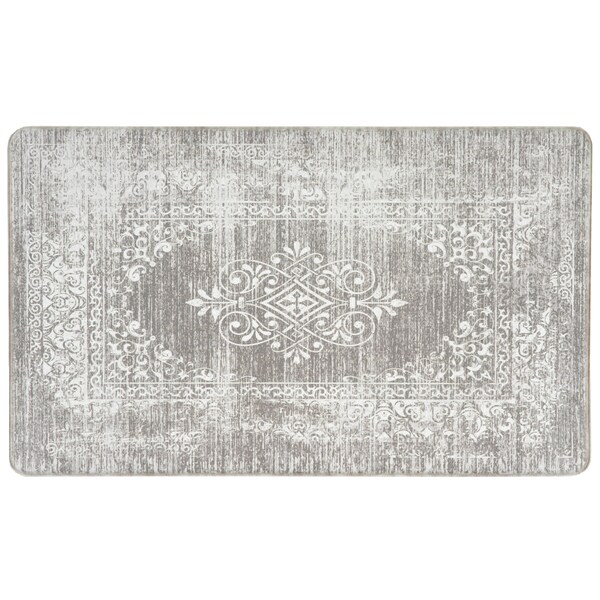 World Rug Gallery Antifatigue Mat, 30 in L x 18 in W, 0.47 in Thickness, Distressed, Gray - 811GRAY18X30