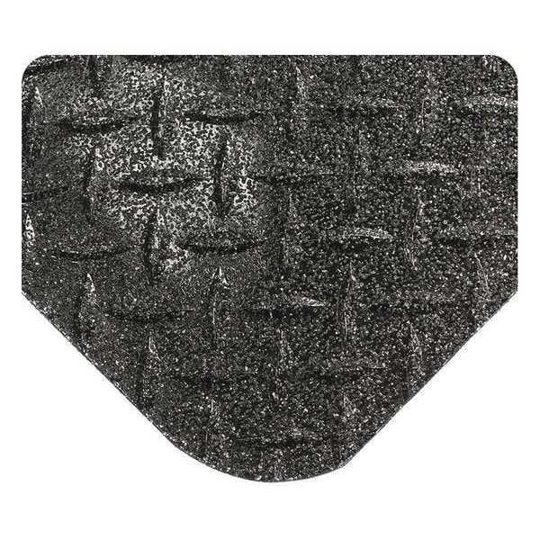Wearwell Antifatigue Mat, 8 ft. L x 4 ft. W, 15/16" Thickness, Diamond Plate, Black - 416.916X4X8BK