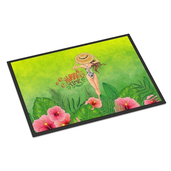Carolines Treasures 24 x 36 in. Summer Time Lady in Swimsuit Indoor or Outdoor Mat - BB7455JMAT