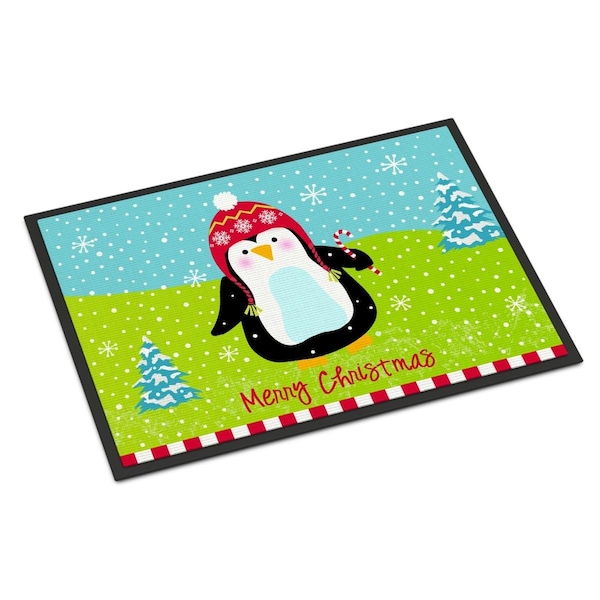 Carolines Treasures 18 x 27 in. Merry Christmas Happy Penguin Indoor or Outdoor Mat - VHA3015MAT