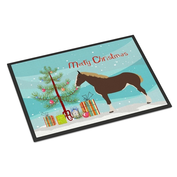 Carolines Treasures Percheron Horse Christmas Indoor or Outdoor Mat, 24 x 36 in. - BB9273JMAT