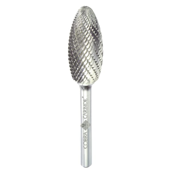 Cobra Carbide Carbide Burr, Double Cut Shape H Regular Length, SH-7, 3/4 - 11091