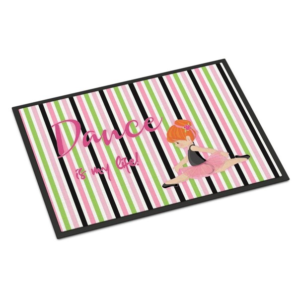 Carolines Treasures 18 x 27 in. Ballet Dance is My Life Red Indoor or Outdoor Mat - BB5394MAT