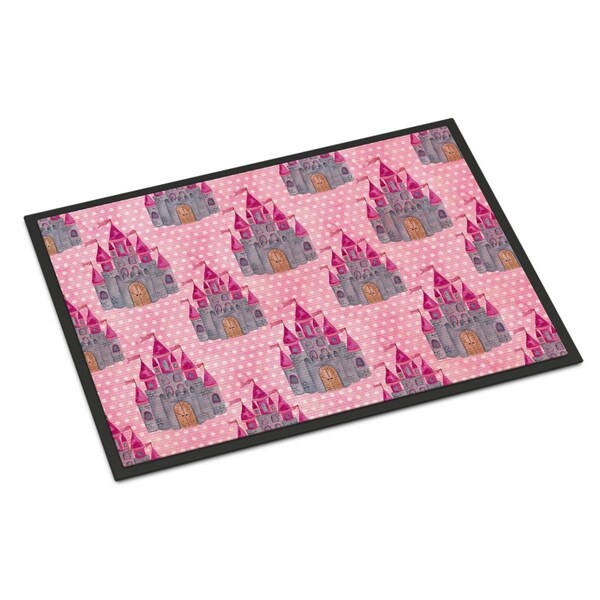 Carolines Treasures Watercolor Princess Castle Indoor or Outdoor Mat, 24 x 36 in. - BB7549JMAT