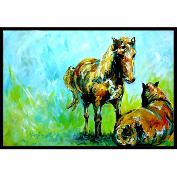 Carolines Treasures 24 x 36 in. Horse Grazin Indoor Or Outdoor Doormat - MW1126JMAT