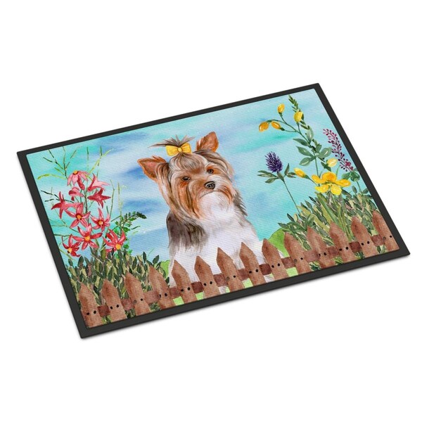 Carolines Treasures Yorkshire Terrier No.2 Spring Indoor or Outdoor Mat - 24 x 36 in. - CK1285JMAT