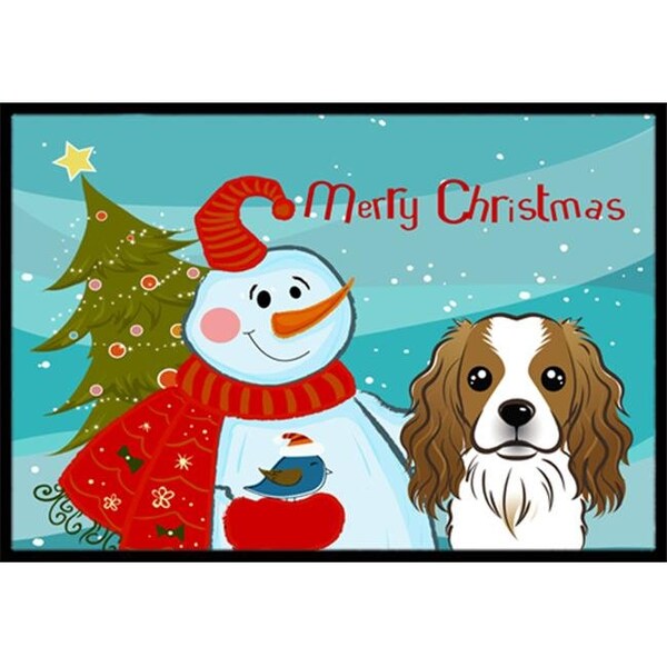 Carolines Treasures Carolines Treasures BB1844MAT Snowman With Cavalier Spaniel Indoor & Outdoor Mat; 18 x 27 in. - BB1844MAT