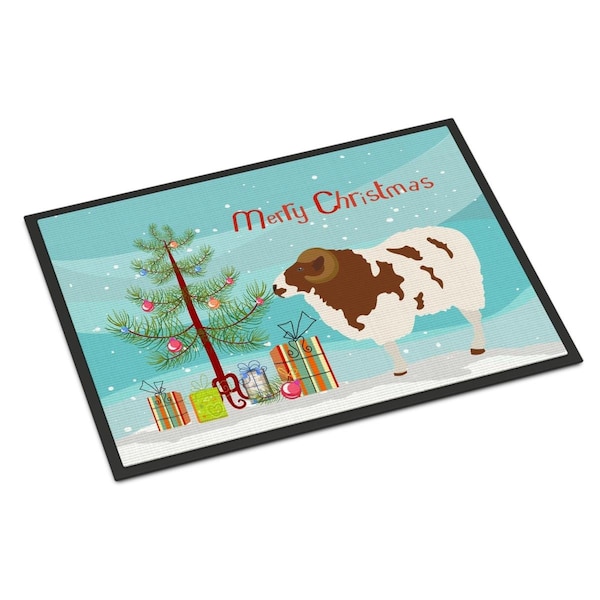 Carolines Treasures Jacob Sheep Christmas Indoor or Outdoor Mat - 24 x 36 in. - BB9342JMAT