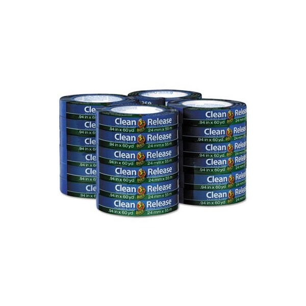 Shurtech Brands Duck, CLEAN RELEASE PAINTER'S TAPE, 3in CORE, 0.94in X 60 YDS, BLUE, 24PK - 284371