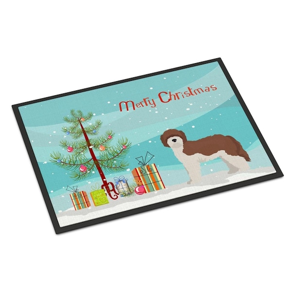 Carolines Treasures 24 x 36 in. Sheepadoodle Christmas Tree Indoor or Outdoor Mat - CK3867JMAT
