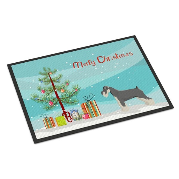 Carolines Treasures 18 x 27 in. Schnauzer Christmas Tree Indoor or Outdoor Mat - CK3559MAT