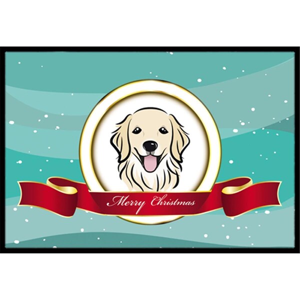 Carolines Treasures Golden Retriever Merry Christmas Indoor and Outdoor Mat- 18 x 27 in. - BB1515MAT