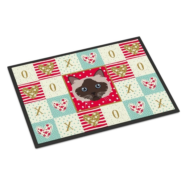Carolines Treasures 18 x 27 in. Birman Cat Love Indoor or Outdoor Mat - CK5090MAT