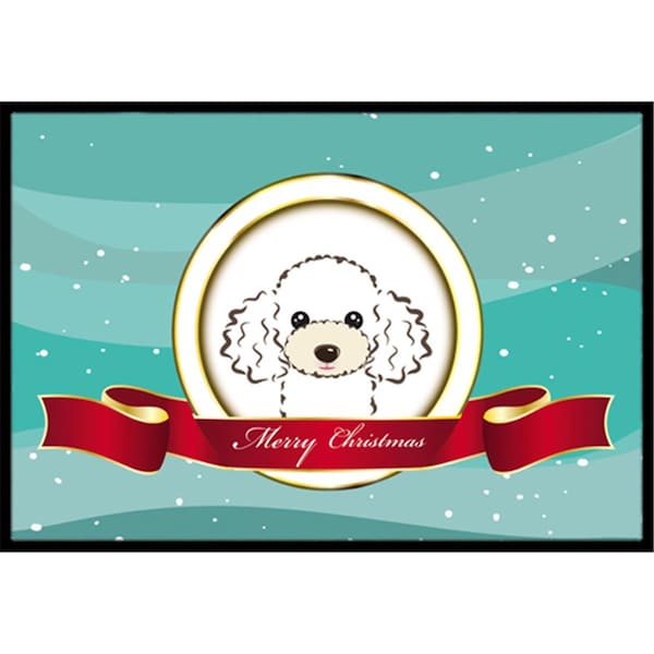 Carolines Treasures White Poodle Merry Christmas Indoor and Outdoor Mat- 24 x 36 in. - BB1567JMAT