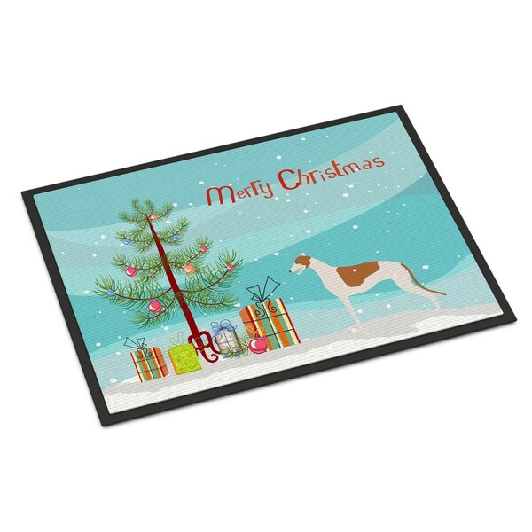 Carolines Treasures Greyhound Merry Christmas Tree Indoor or Outdoor Mat, 24 x 36 - BB2923JMAT